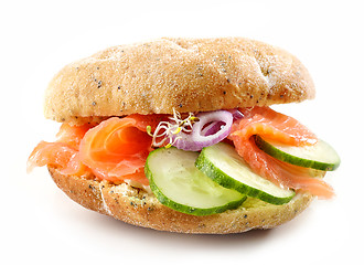 Image showing sandwich with smoked salmon