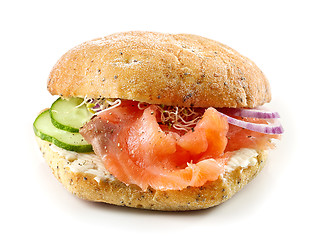 Image showing sandwich with smoked salmon