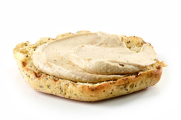 Image showing toasted bread with hummus