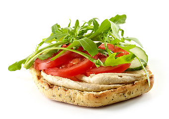 Image showing sandwich with hummus and vegetables