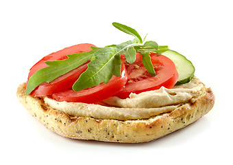 Image showing sandwich with hummus and vegetables