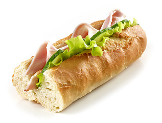 Image showing sandwich with ham and vegetables