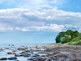 Image showing summer landscape with sea and cloudy sky