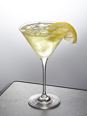 Image showing glass of iced lemon cocktail