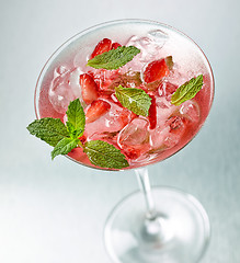 Image showing fresh iced strawberry cocktail