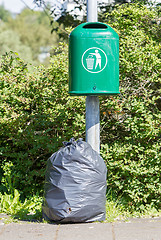 Image showing Metal rubbish bin