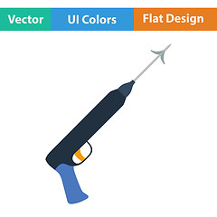 Image showing Flat design icon of Fishing  speargun