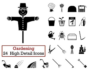 Image showing Set of 24 Gardening Icons