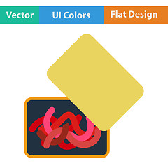 Image showing Flat design icon of worm container