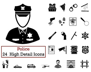 Image showing Set of 24 Police Icons