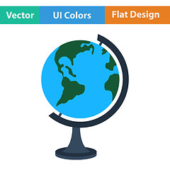 Image showing Flat design icon of Globe