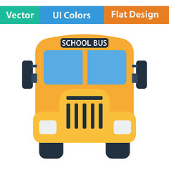 Image showing Flat design icon of School bus