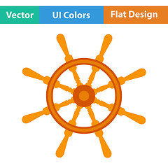 Image showing Flat design icon of  steering wheel