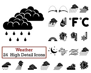 Image showing Set of 24 Weather Icons