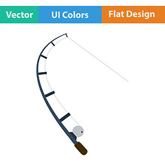 Image showing Flat design icon of curved fishing tackle