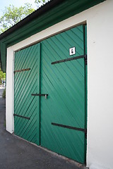 Image showing Green door