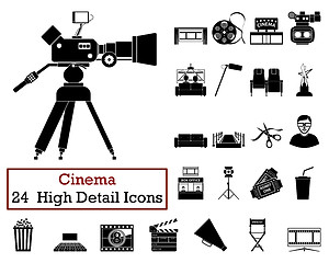 Image showing Set of 24 Cinema Icons
