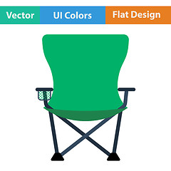 Image showing Flat design icon of Fishing folding chair