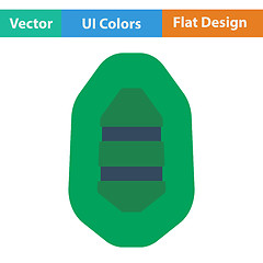 Image showing Flat design icon of rubber boat