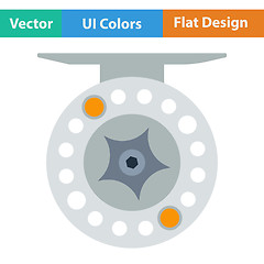 Image showing Flat design icon of Fishing reel