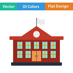 Image showing Flat design icon of School building
