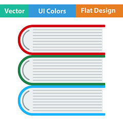 Image showing Flat design icon of Stack of books