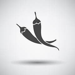 Image showing Chili pepper icon on gray background 