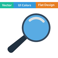 Image showing Flat design icon of magnifier