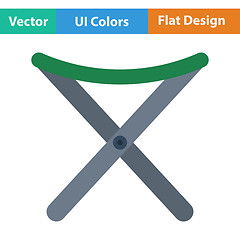 Image showing Flat design icon of Fishing folding chair