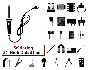 Image showing Set of 24 Soldering Icons 