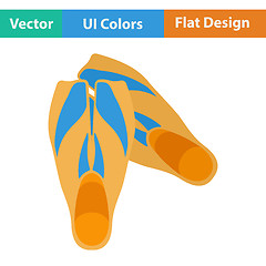 Image showing Flat design icon of swimming flippers