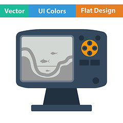 Image showing Flat design icon of echo sounder