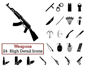 Image showing Set of 24 Weapon Icons 