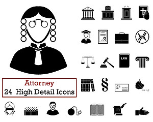 Image showing Set of 24 Attorney Icons