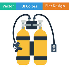 Image showing Flat design icon of scuba