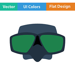 Image showing Flat design icon of scuba mask