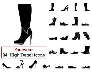 Image showing Set of 24 Footwear Icons