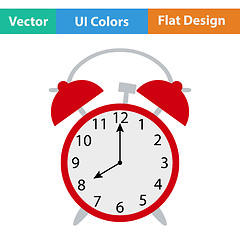 Image showing Flat design icon of Alarm clock