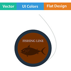 Image showing Flat design icon of fishing line