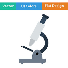 Image showing Flat design icon of School microscope
