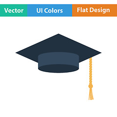 Image showing Flat design icon of Graduation cap