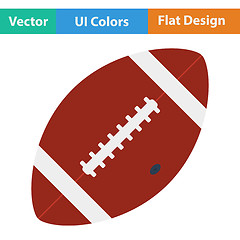 Image showing Flat design icon of American football ball 