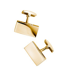 Image showing pair of stainless steel cufflinks on white