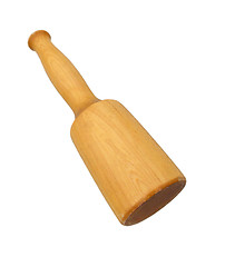 Image showing vintage wooden mallet isolated over white background