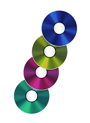 Image showing illustration of an isolated realistic compact discs