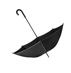 Image showing Black umbrella on white background