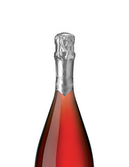 Image showing close-up bottle of red champagne