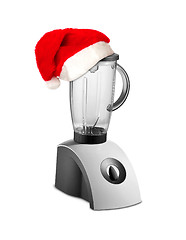 Image showing Food Blender with christmas hat