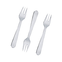 Image showing shiny silver forks isolated