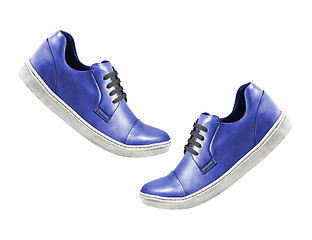 Image showing blue sport shoe isolated on a white